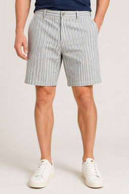 Madison Stripe Seer-Sucker Walking Shorts Mens 36W Beige Lightweight Cotton